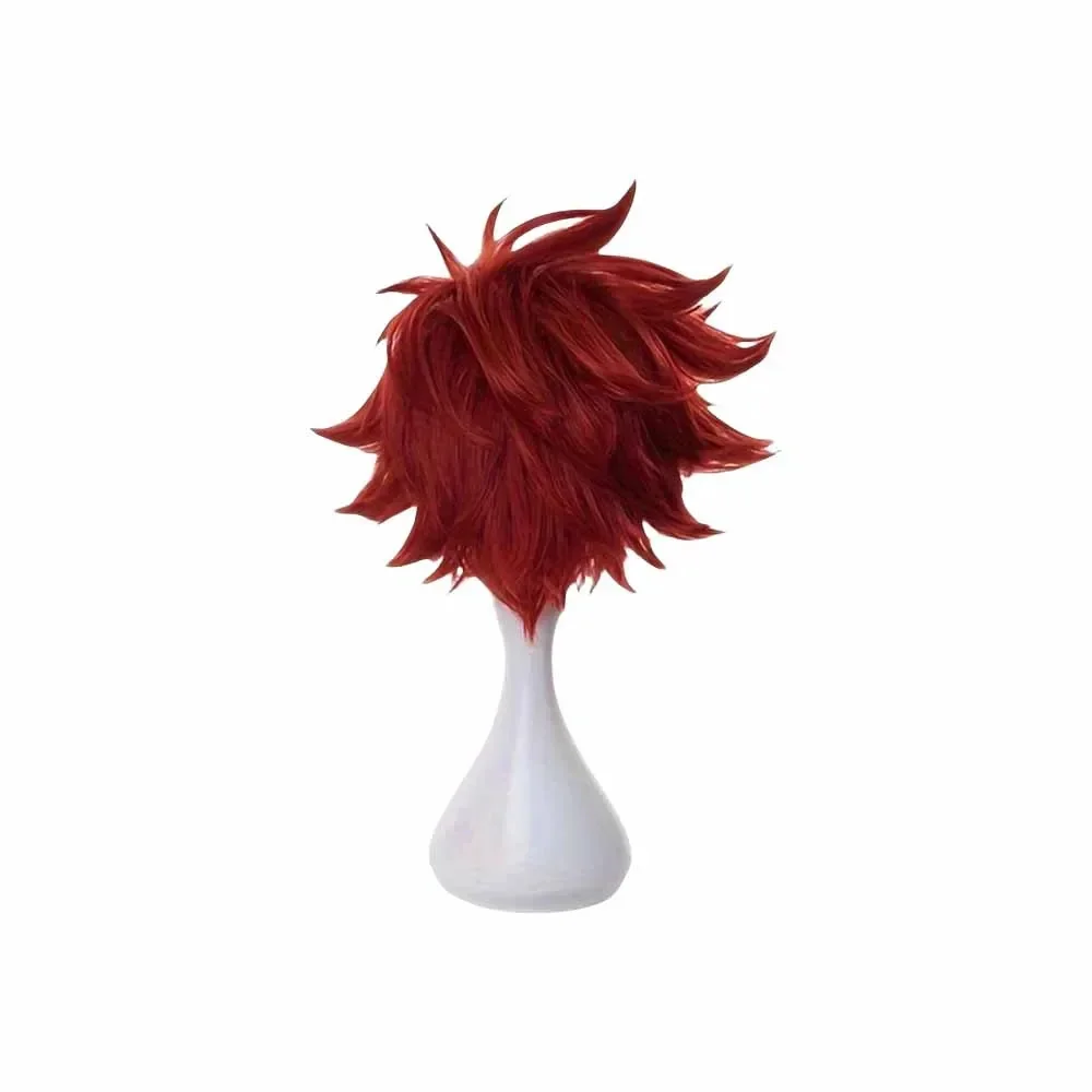 Anime Sk8 Eight Kyan Reki Cosplay Wigs Short Red Synthetic Hair Role Play Pre Styled Props