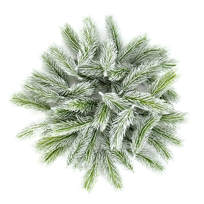 

10pcs Artificial Pine Needles Branch Christmas Tree Wreath Green Fake Plant For Xmas Home Decor Wedding Bouquet Gifts Box