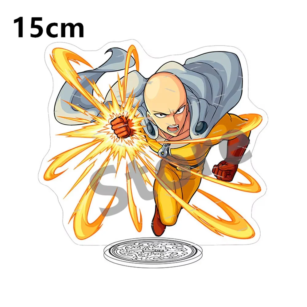 15CM  Anime One punch hero Acrylic Stand Model Cosplay Charm Characters Ornament Accessories Goods Collection Gifts