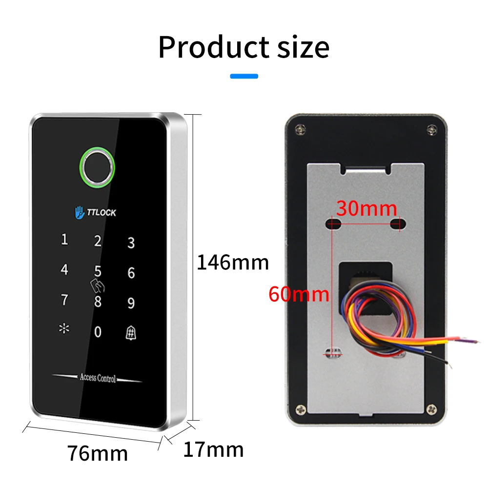 ลายนิ้วมือและ NFC 13.56MHz RFID Access Control System - IP65 กันน้ําโลหะปุ่มกดสําหรับ Electric Gates โดย Asia-Teco TTLOCK MJ02