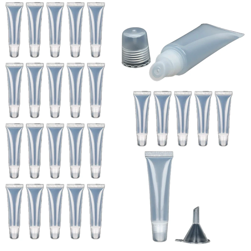 

100Pcs 5/8/10/15ml Empty Tubes Lip Container for Lip Gloss Balm Dispensing Bottle Packaging Plastic Pipe Mini Travel Accessories