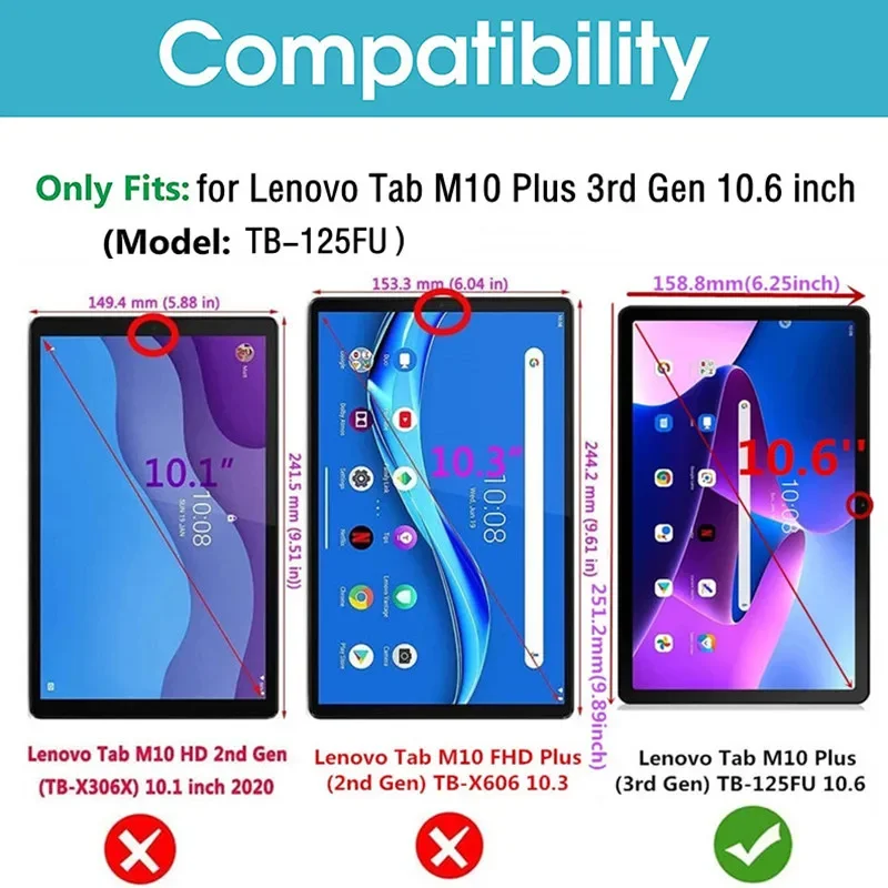 Transparent TPU Case For Lenovo Tab M10 Plus 3rd Gen Silicon Soft Funda for Lenovo Tab M10 Plus 3rd Gen 10.6 TB-125FU