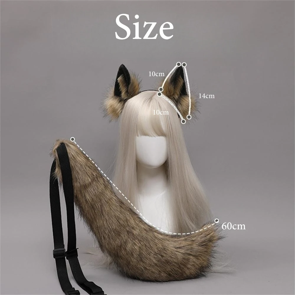 Wolf Simulation Beast Ear Hairband Fashion Furry Plush Wolf Hairhoop Lolita Cosplay Headband Halloween Christmas Accessories