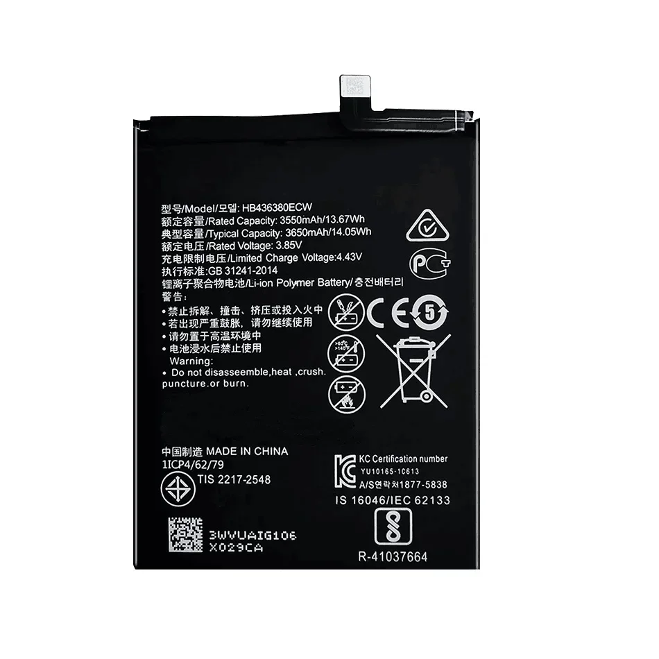 Mobile Phone Batteries HB436380ECW 3650mAh For Huawei P30 P 30 ELE-L09 ELE-L29 ELE-AL00 ELE-TL00 Smartphone Portable Battery