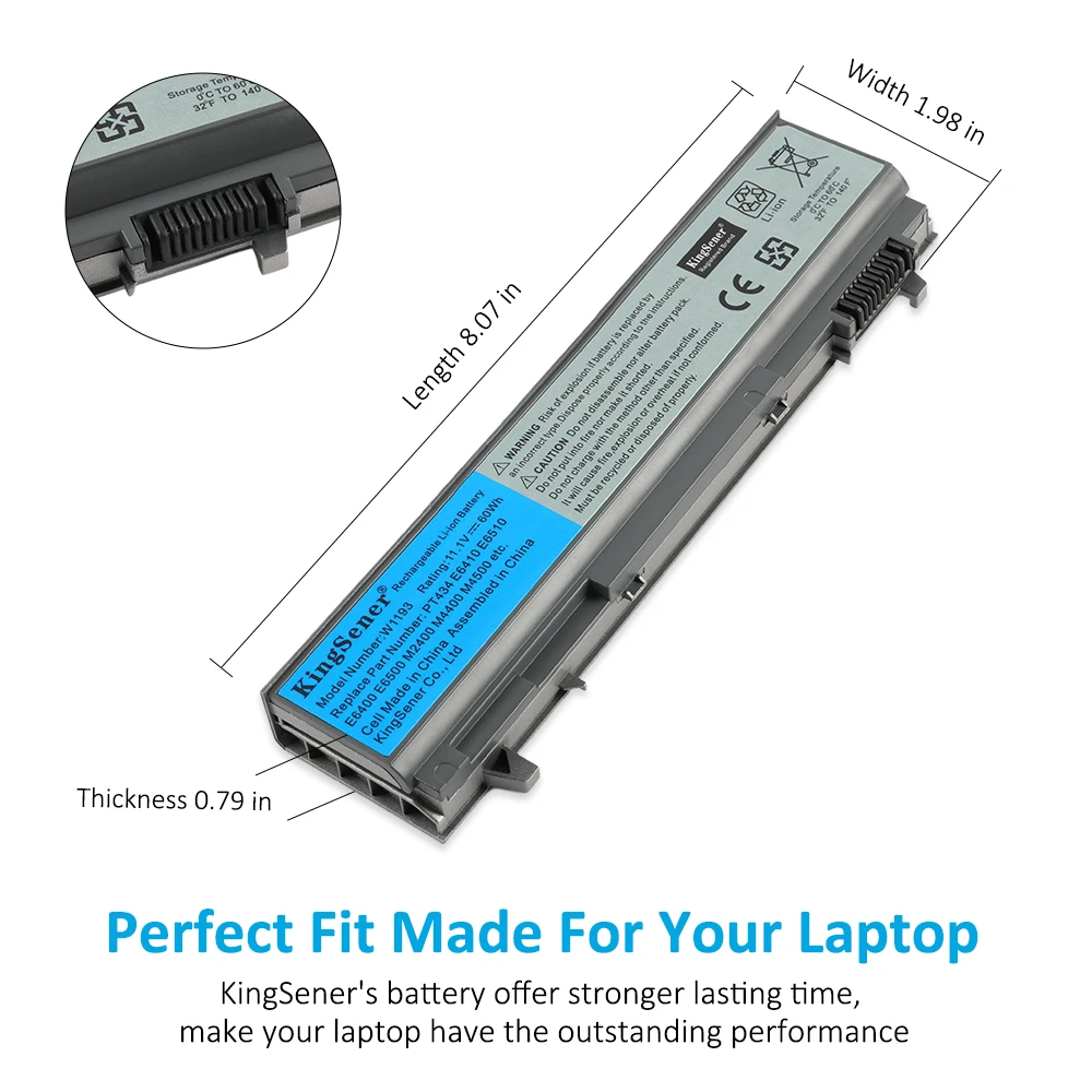 KingSener Laptop Battery For DELL Latitude E6400 E6500 E6410 E6510 M2400 M4400 M6400 W1193 PT434 KY265 GU715 C719R RG049 U844G