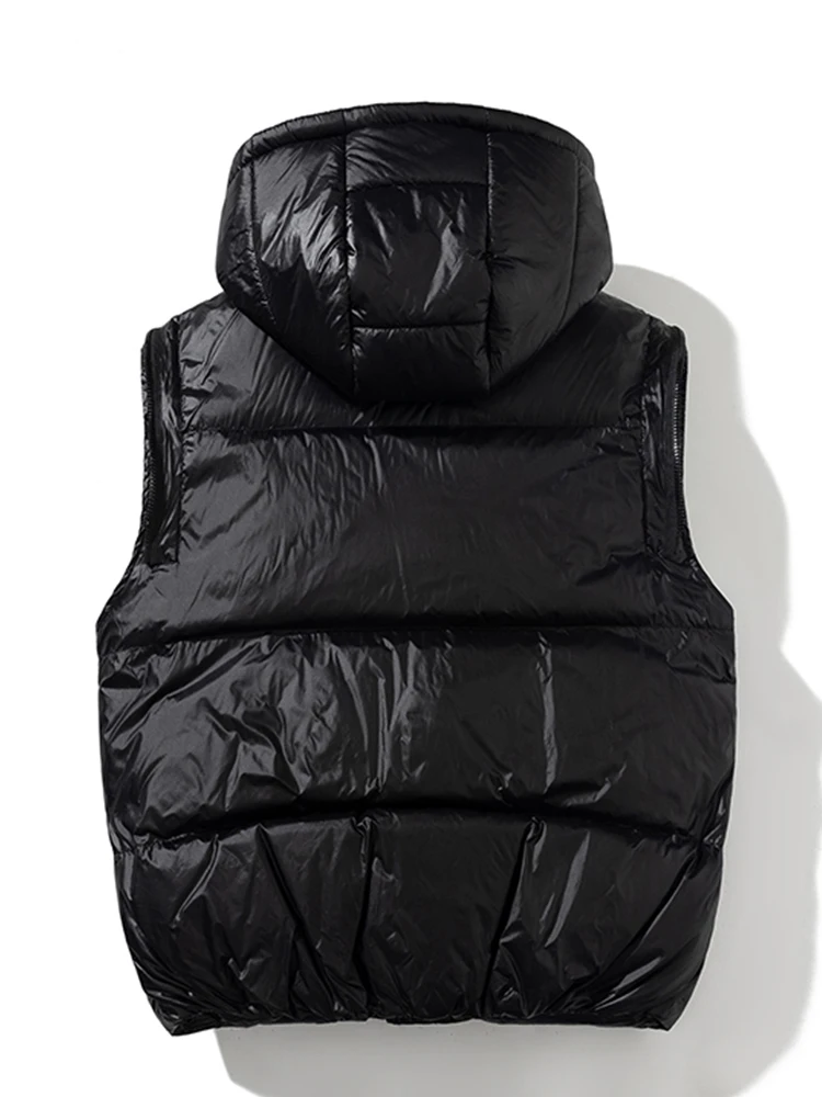 Loose Fit Du down Vest Jaet for Men And Women Winter Warm Coat Thiened White Du Feather Hooded Workwear Sle