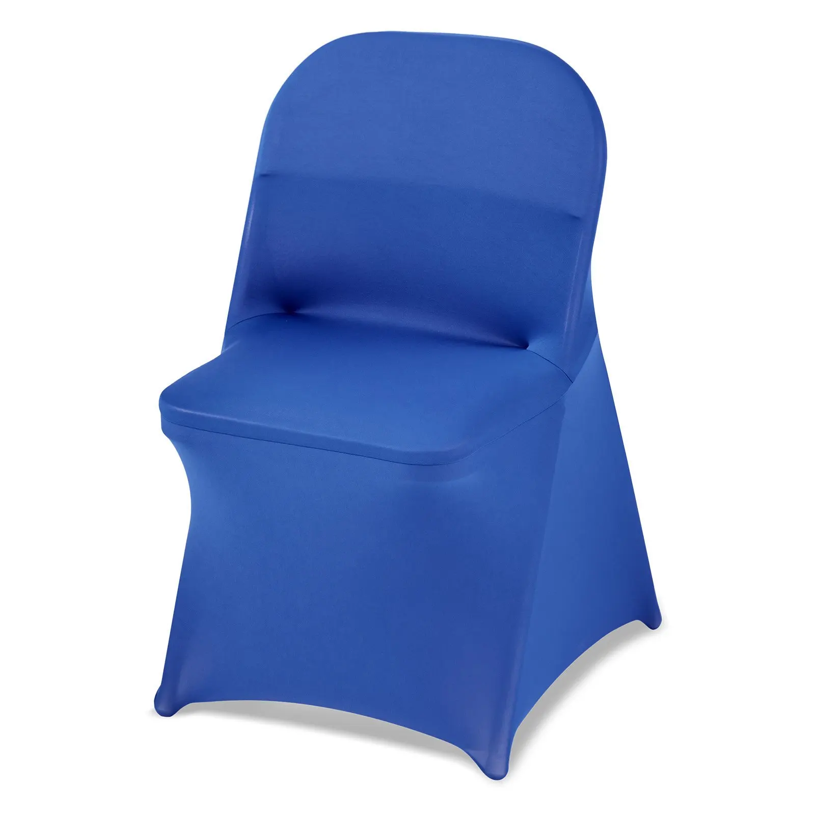 

50 Pcs Blue Chair Covers, Polyester Spandex Chair Cover, Stretch Slipcovers For Wedding Party Dining Banquet Flat-Front Chair