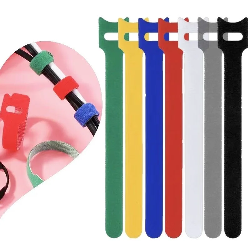 10/30/50PCS USB Cable Organizer Winder Ties Wire Management Holder Reusable Clip Protector Nylon Strap Mouse Earphones Hoop Tape
