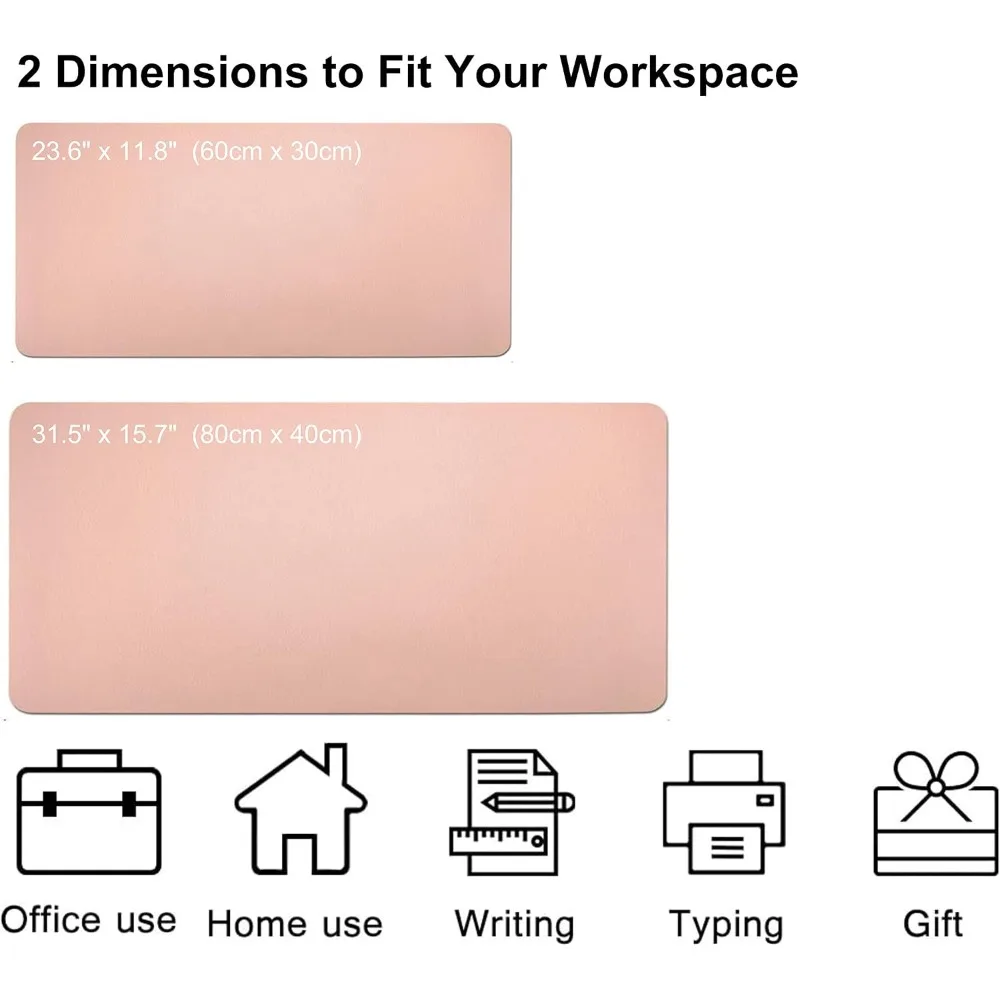 Dual Sided PU Leather Desk Pad Mouse Pad Office Desk Mat Non-Slip Laptop Desk Protector Waterproof Writing Mat for Home Office Desk Large Pink and Silver Extended Gaming Mousepad for Computer Keyboard Non Slip Desk