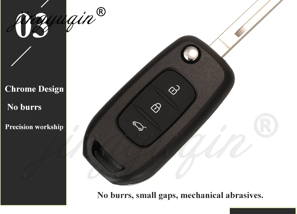 jingyuqin Für Renault Megane 3 Logan2 Kadjar Captur Symbol Dacia Duster Logan Fernbedienung Klappschlüssel Gehäuse 2/3 Tasten – Detail 9