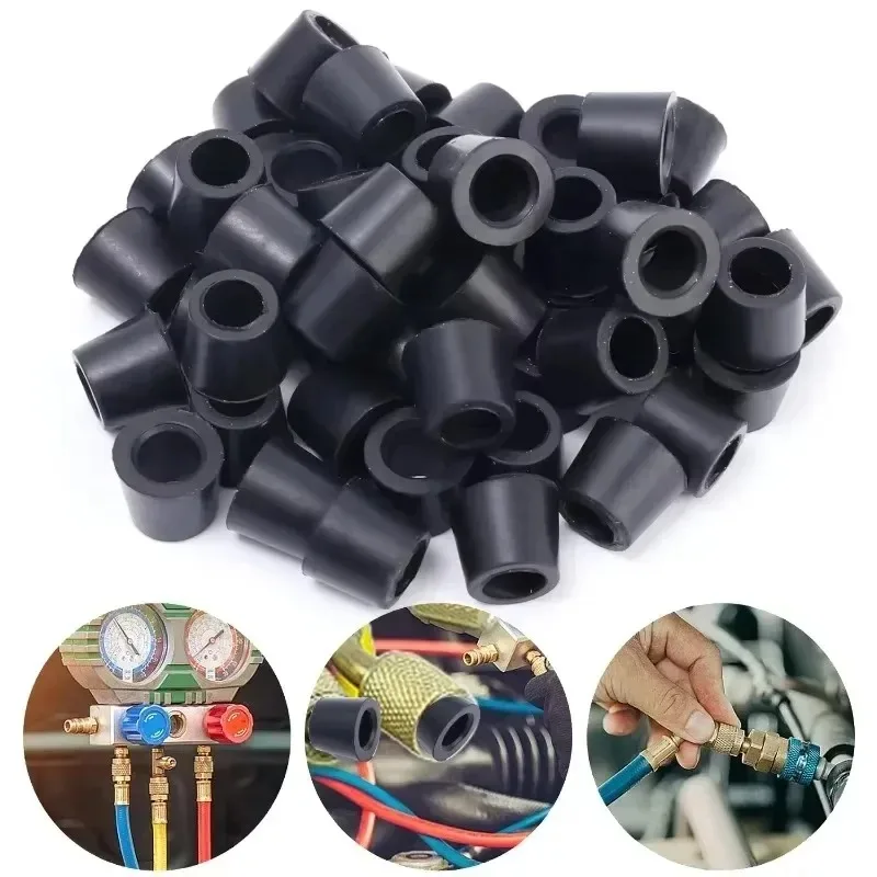 Rubber Gasket Air Conditioning 1/4Inch Charging Hose Valve Manifold Repair Seal Kit Replacement Electrical Equipment Accessories