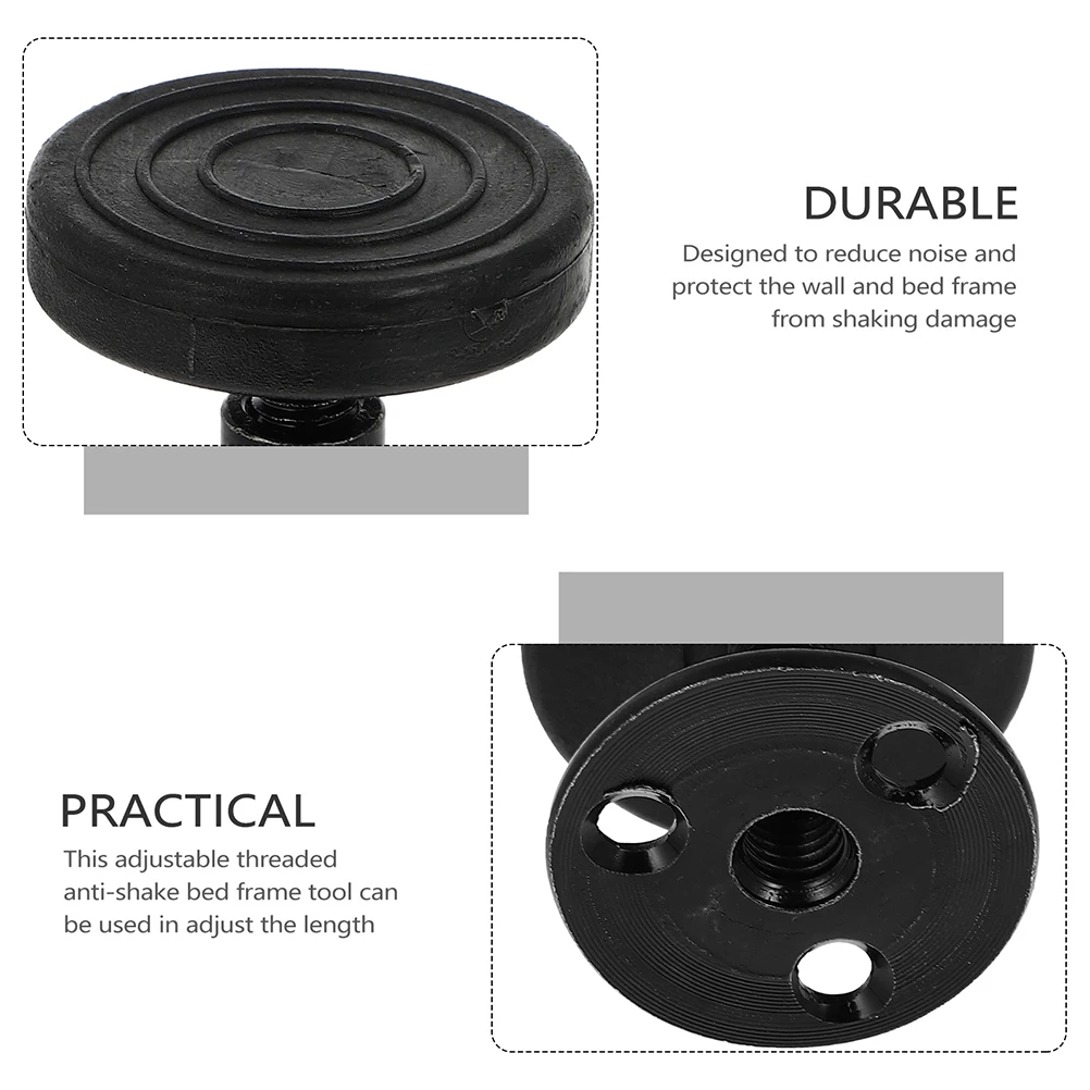 

2pcs Anti shake Stabilizer Bed Frame Headboard Fixer Wall Protector Noise Reducer Adjustable Height Furniture Anchors Black