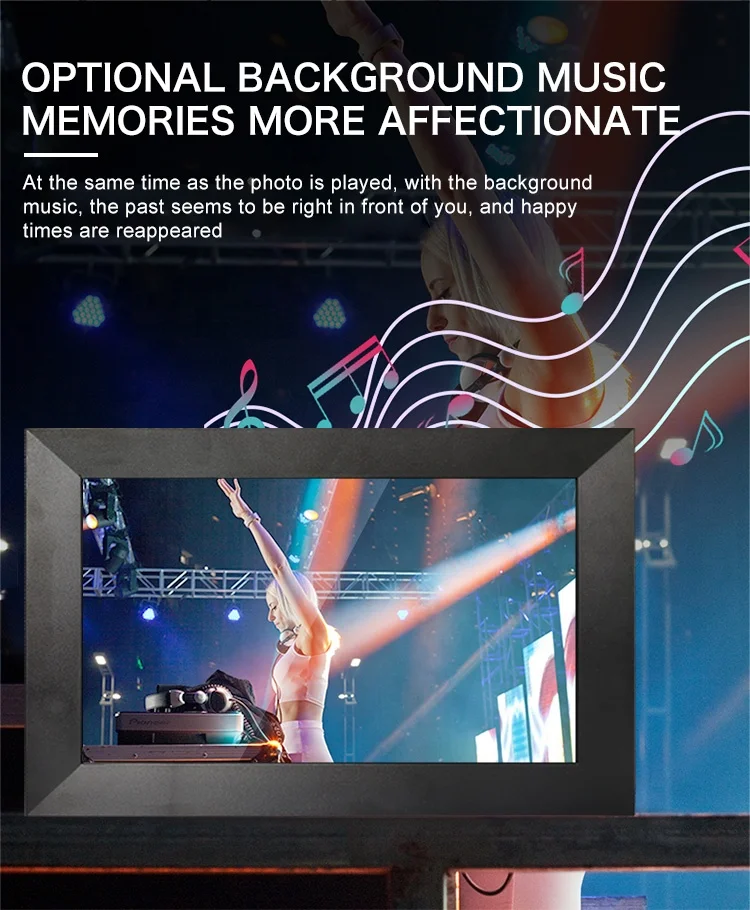 10 인치 나무 디지털 사진 프레임 지원 App USB SD 카드 사무실 데스크탑 선물 USW101에 대한 그림 비디오를 표시