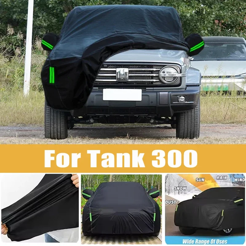 

For Tank 300 Full Car Cover Four Seasons Universal Outdoor Sun Anti UV Rain Snow Dust Protection Oxford Cloth Car Accessories