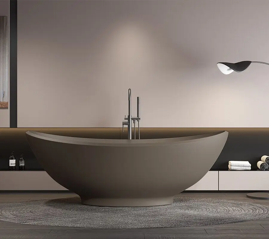 

Отдельно стоящая ванна для ванной комнаты с твердой поверхностью, искусственный камень, ванна из смолы, простая ванна