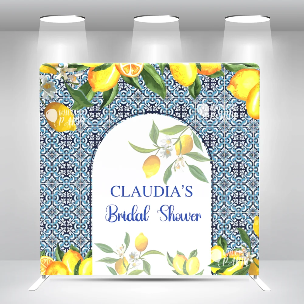 

Amalfi Coast Bridal Shower Wedding Party Straight Pillow Case Photo Booth Backdrop Cover