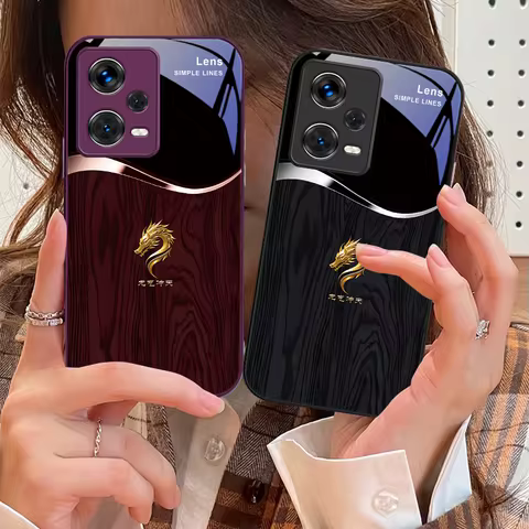 DragonQiSoarsintotheSky For Xiaomi 14 Ultra 13 Lite Redmi Note 13 11 Pro 12 Plus Poco X6 3 Pro F4 6 GT Tempered Glass Phone Case