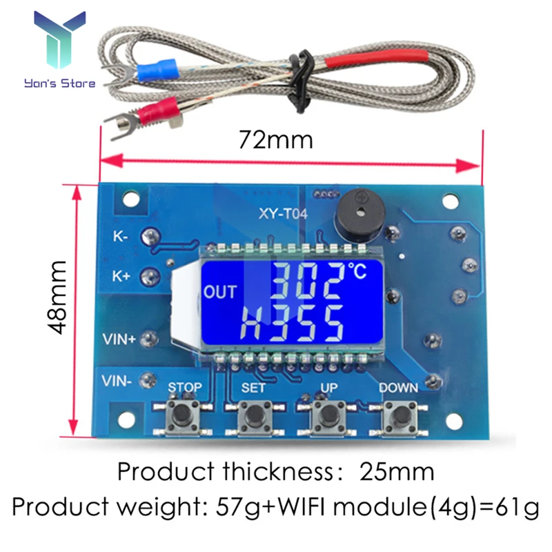 T04 T04-W WIFI remote high temperature digital thermostat K-type thermocouple high temperature controller-99℃-999℃ DIY Kit