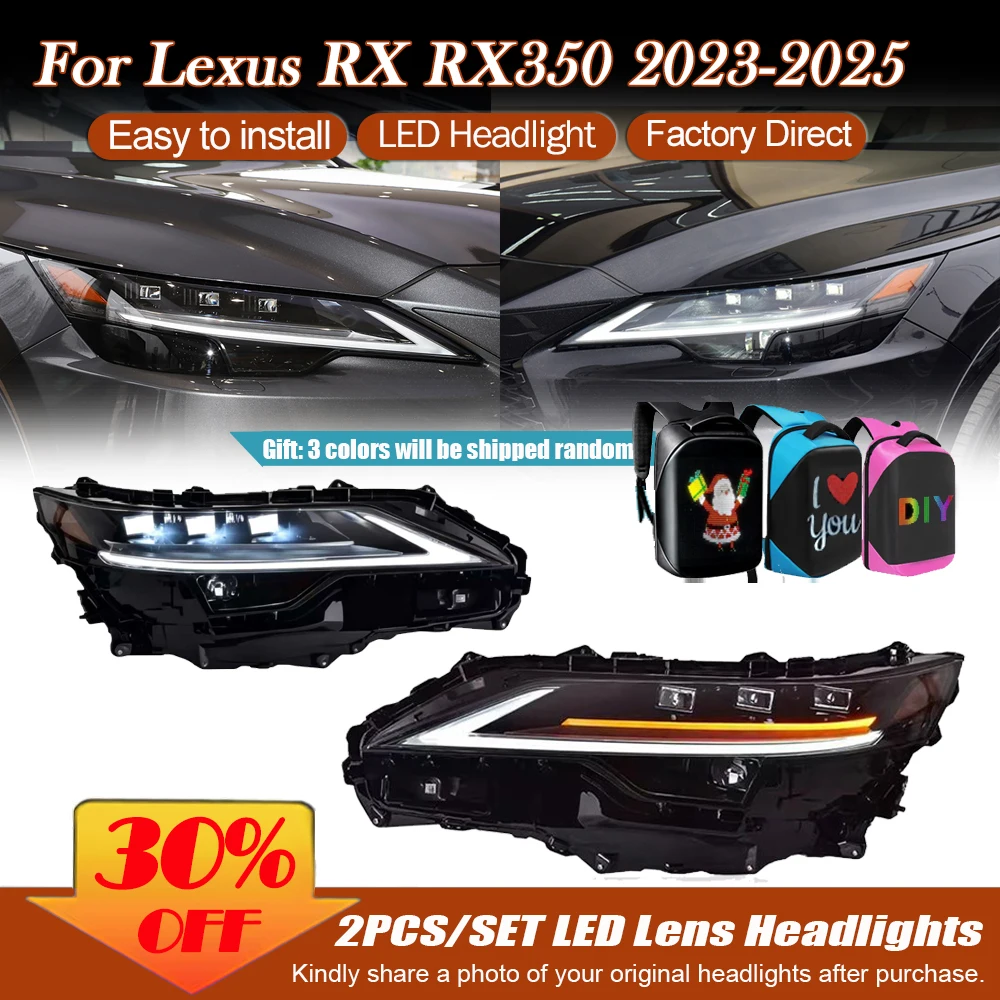Car Lights For Lexus RX350 2023 2024 2025 Headlight Assmebly LED Projetor head Lamp Daytime Running Light Automotive Accessories
