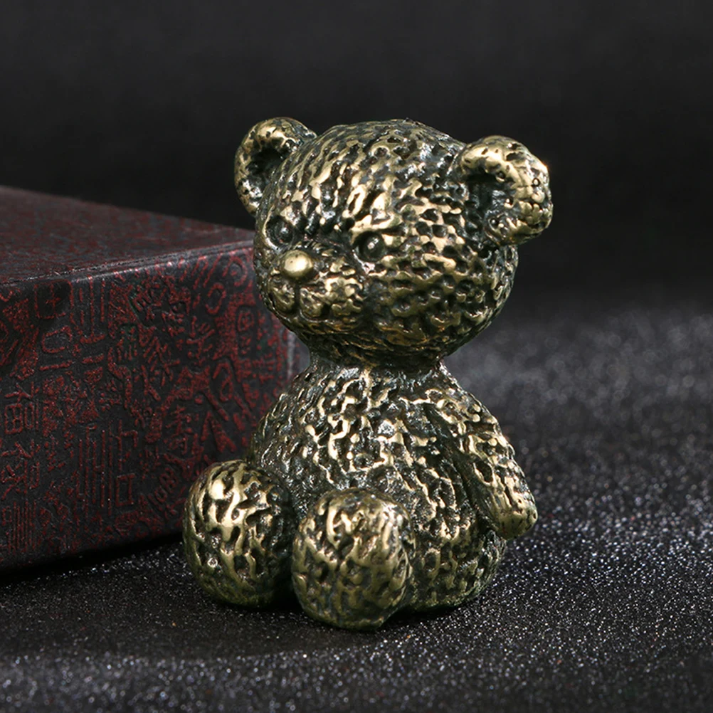 

Vintage Brass Bear Desktop Ornament Exquisite Craftsmanship Unique Design Mini Bear Shape Creative Home Office Hotel Restaurant