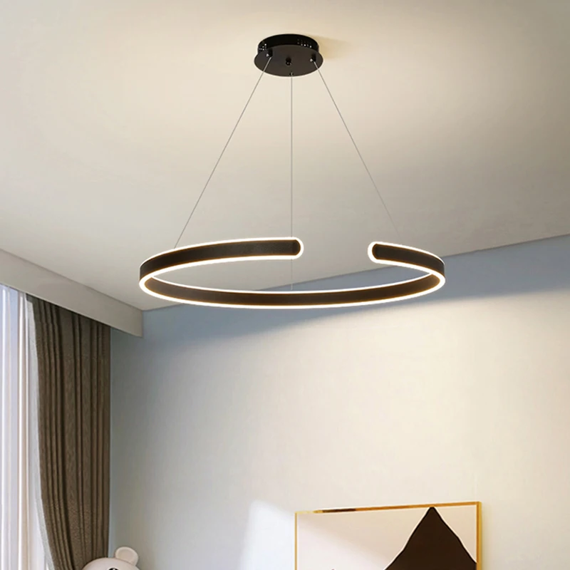 Modern Round Led Pendant Light Restaurant Lights Living Room Bedroom Dining Room Kitchen Chandelier Lustre Home Decoration Lamps