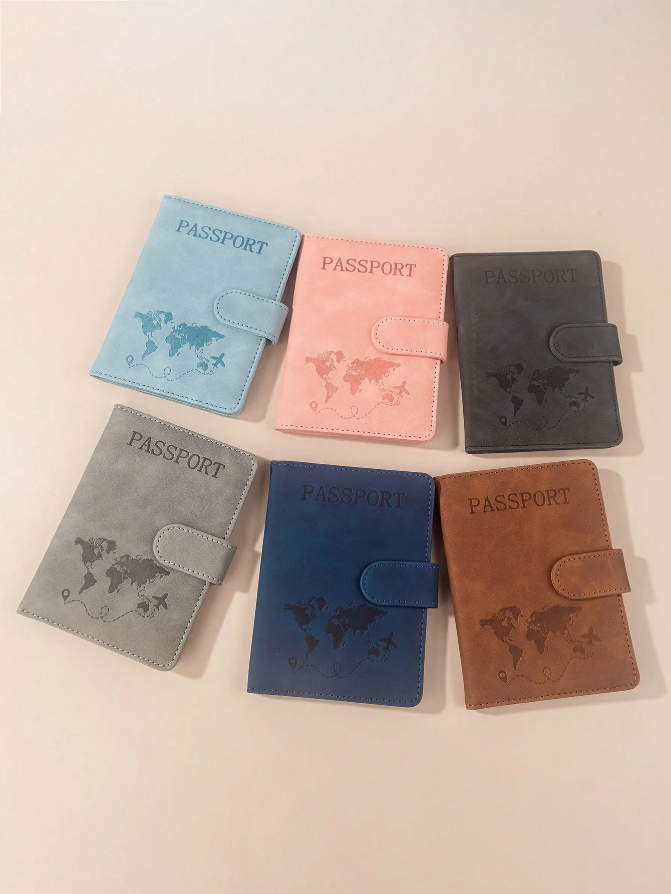 

Матовая обложка для паспорта из ПУ с дизайном карты мира для путешествий и повседневного использования