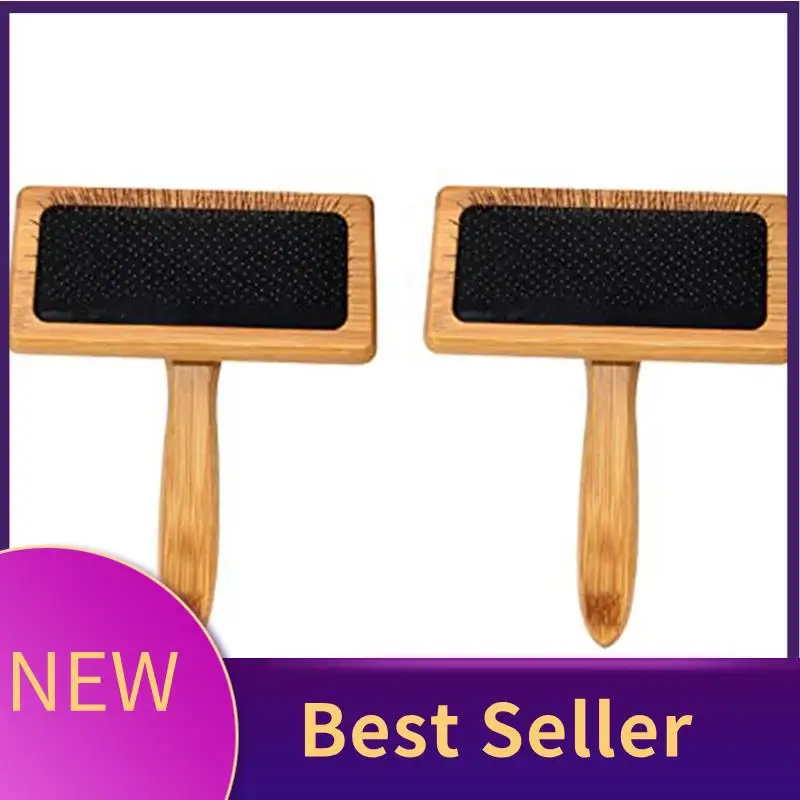 

ABLU-Wooden Carding Brushes Needle Felting Cleaner Comb With Handle Professional Needle Felting Hand Carders For Spinning