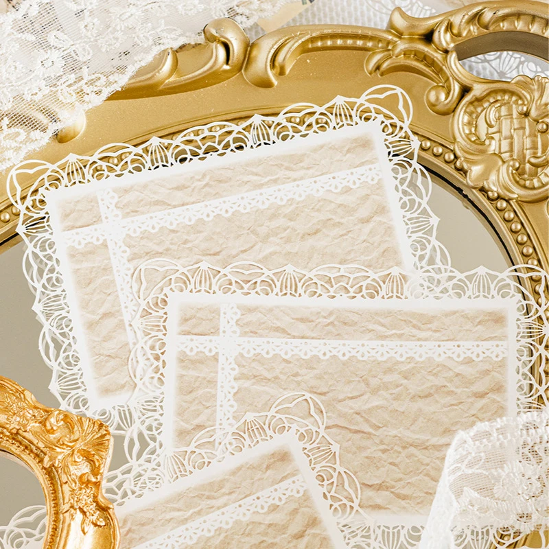 10 Sheets Hollow Lace Craft Paper European Patterns for Journal Scrapbook DIY Crafts