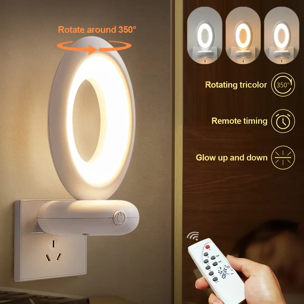 Portable Plug-in LED Night Light 2-color Baby Nursing Eye Sleep Light Bedroom Corridor Socket Lights Energy Saving Novelty Light