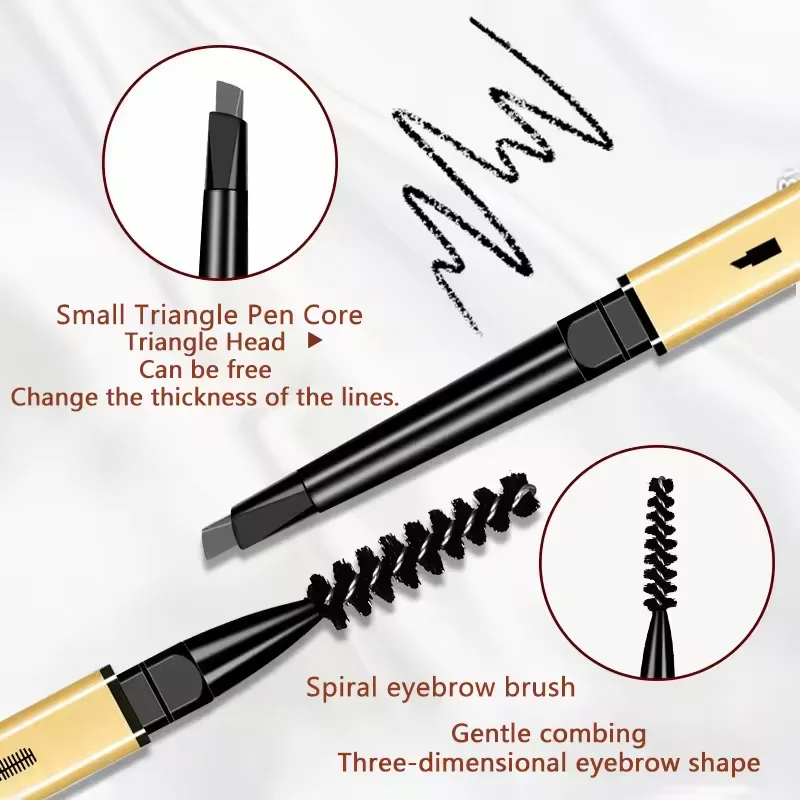 Matita per sopracciglia a doppia testa Penna per sopracciglia impermeabile a lunga durata Mascara tinta Migliora cosmetici Bellezza Matita per tatuaggio trucco donna