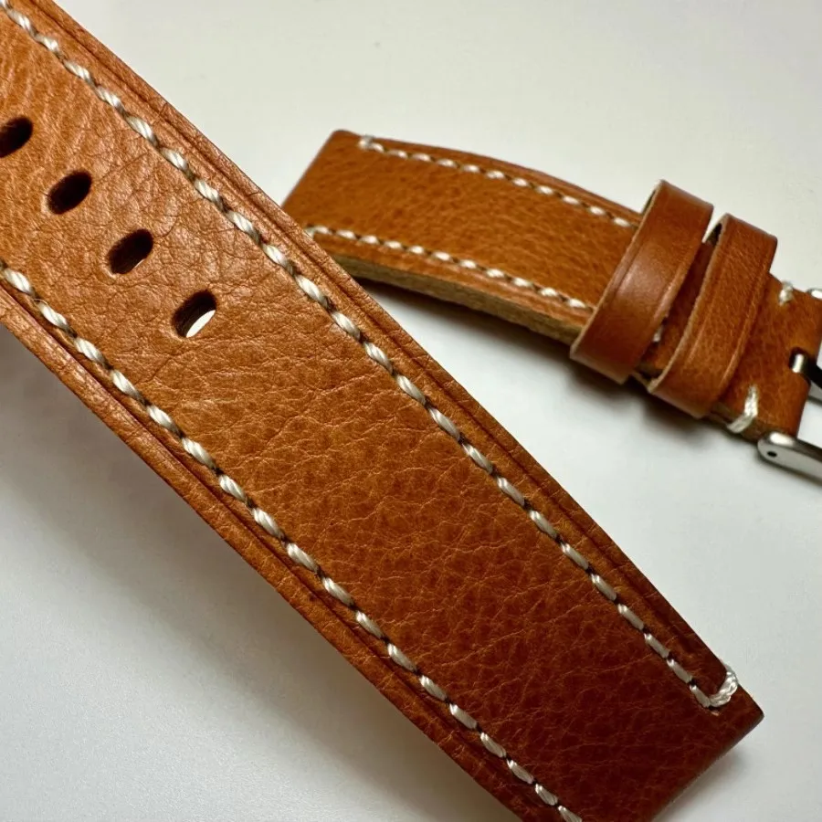 23mm Handmade Monolayer Thick Cowhide Real Leather Watchband Vintage Retro Derma Bracelet Wrist Band Strap Accessories Belt