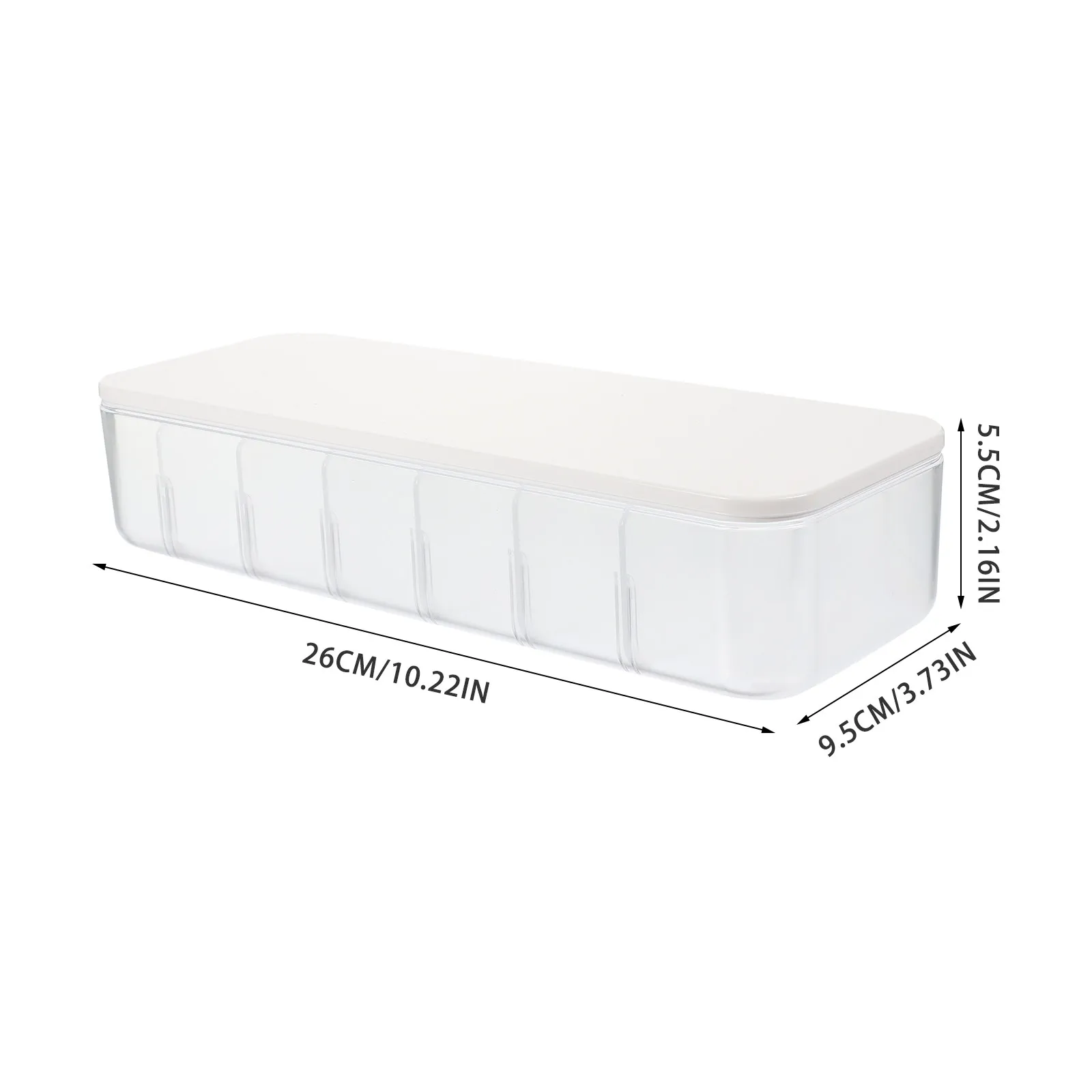 Sturdy PP Cable Storage Box with Transparent Lid Separate Compartments for Desk Drawer Office Home Cord Organizer Box Clear Cord
