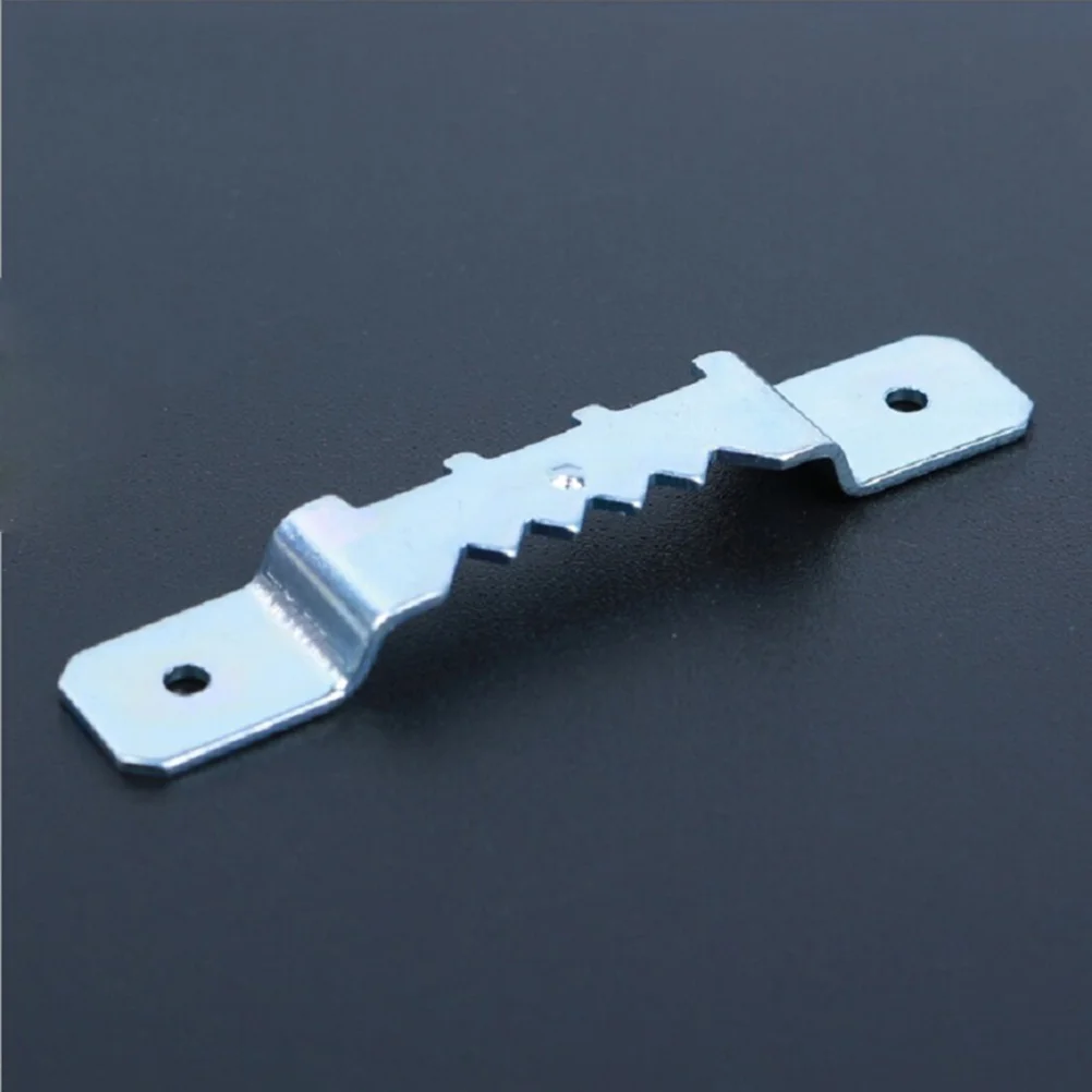 10 PCS Photo Frame Central Pressure Groove Sawtooth Hanger Hangers Double Hole Metal Hook