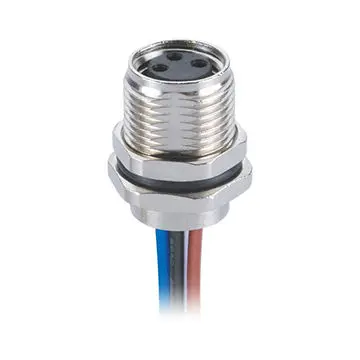 

M8 Panel Receptacle Connector Male Female 3pin Circular Rear Mount with 0.5m Single Wires
