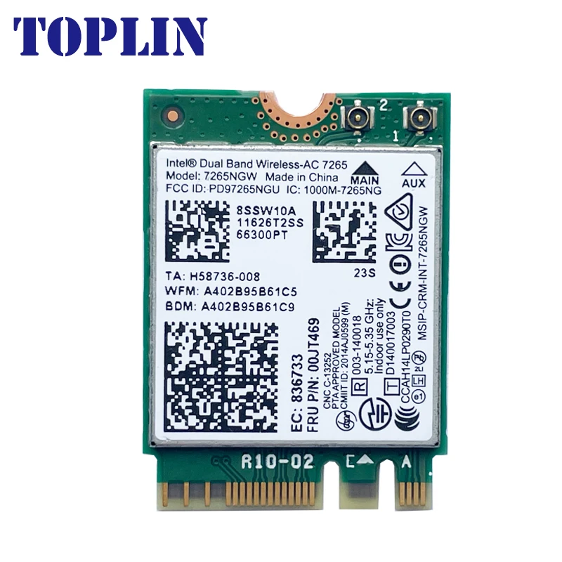 7265NGW Dual Band 2.4G/5G WIFI Card FRU 00JT469 For ThinkPad 11e 3rd Gen E450 E550 ThinkPad X1 Carbon 3rd Gen X250 Yoga 11e  14