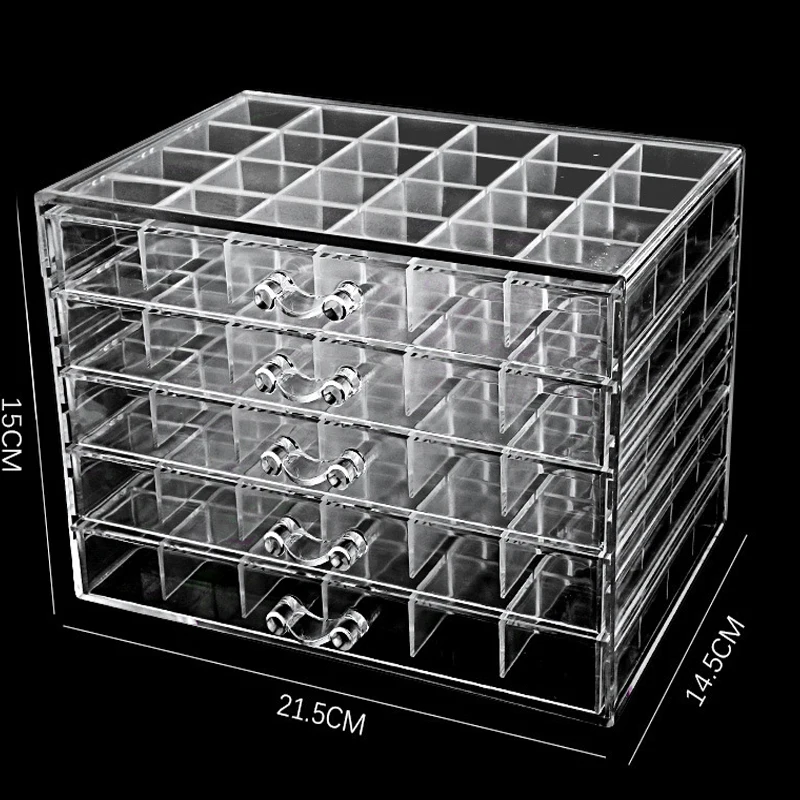 120 Grids Abnehmbare Rack Nagellack Display Organizer Acryl Klar Lippenstift Lagerung Box Nagellack Kosmetische Lack Display