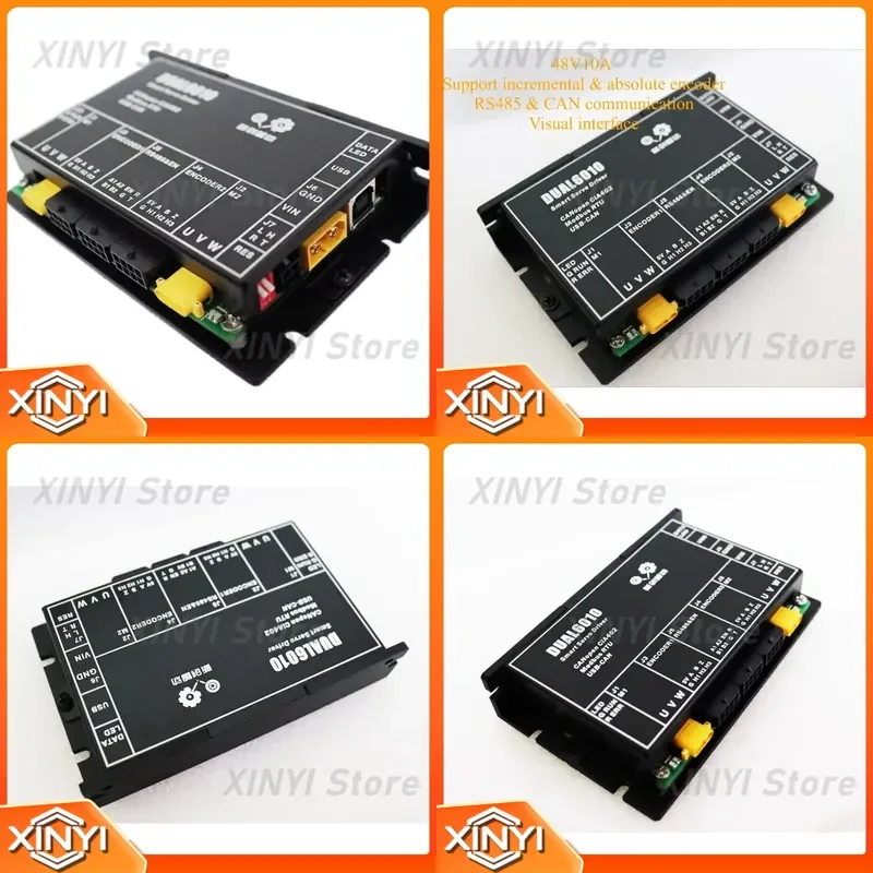 for 12-60VDC 20A Peak 10A Continuous Dual Channel Brushless Servo Hub Driver with 20kHz PWM for Industrial AGV Robotic Arm