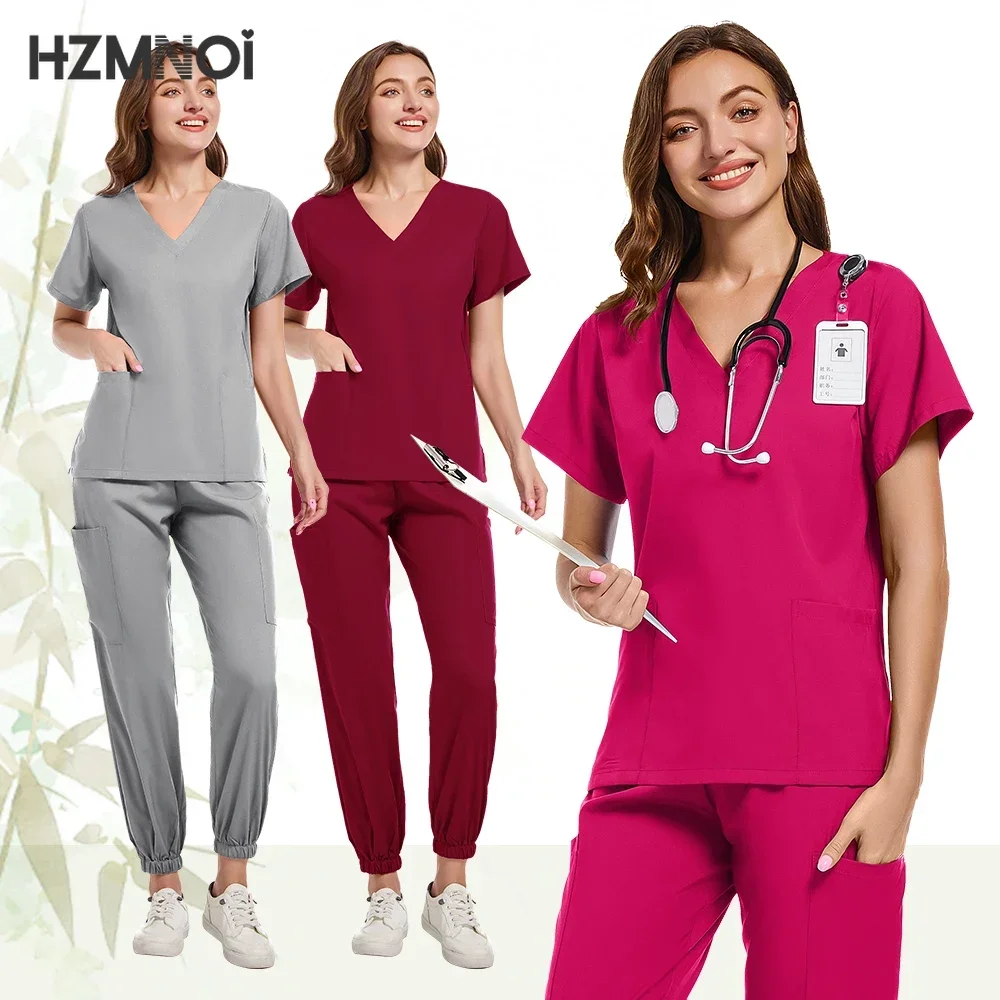 Scrubs Medical Uniform Women and Men Scrubs Suit Medical Surgical Tops and Pants Nurse Accessories Hospital Doctor Costume Women