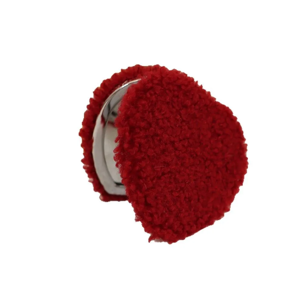 Plush Heart-Shaped Makeup Mirror with Magnifying Side, Folding Dual-Sided Portable Compact in Soft Teddy Bear Fur