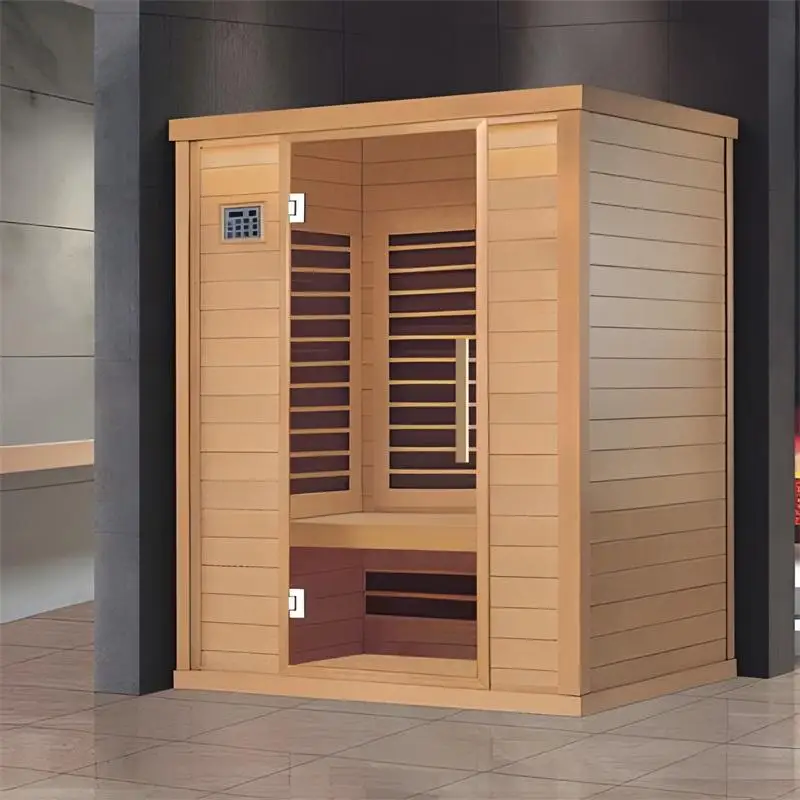 Customization.2 Person Indoor Traditional Sauna Room Solid Wood Infrared Dry Steam Sauna Room