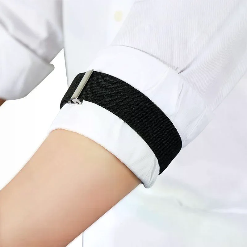 1 زوج الأعمال مطاطا قابل للتعديل قميص كم الرباط حزام الذراع الفرقة كم سوار المضادة للانزلاق الكفة حامل شارة الرجال النساء #5