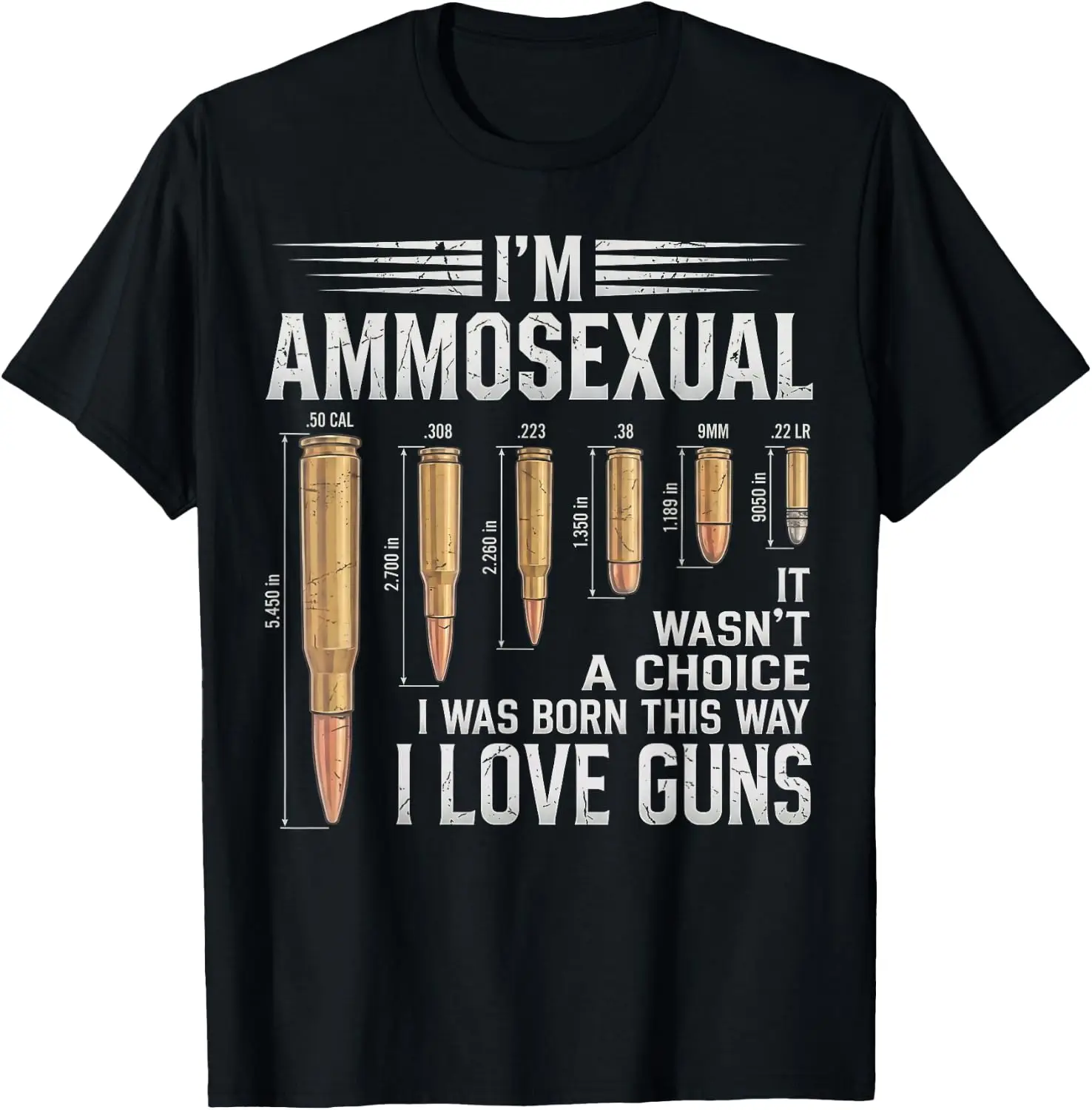 Funny I'm Ammosexual Guns Lover Enthusiast Second Amendment T-Shirt 100% Cotton Trendy Y2K Short-Sleeve Tee-Soft, Quick-Drying,