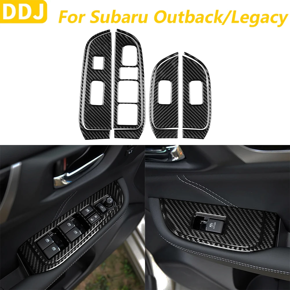 

For Subaru Outback Legacy 2015-2017 Carbon Fiber Door Window Lift Button Switch Control Panel Cover Trim Car Accessories Sticker