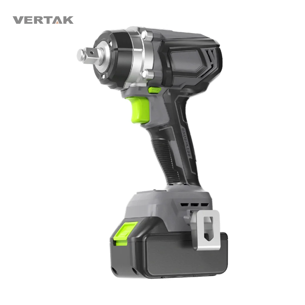 Vertak Custom Power Hand Tools Brushless Impact Wrench Battery 20V Cordless Rechargeable Wrench