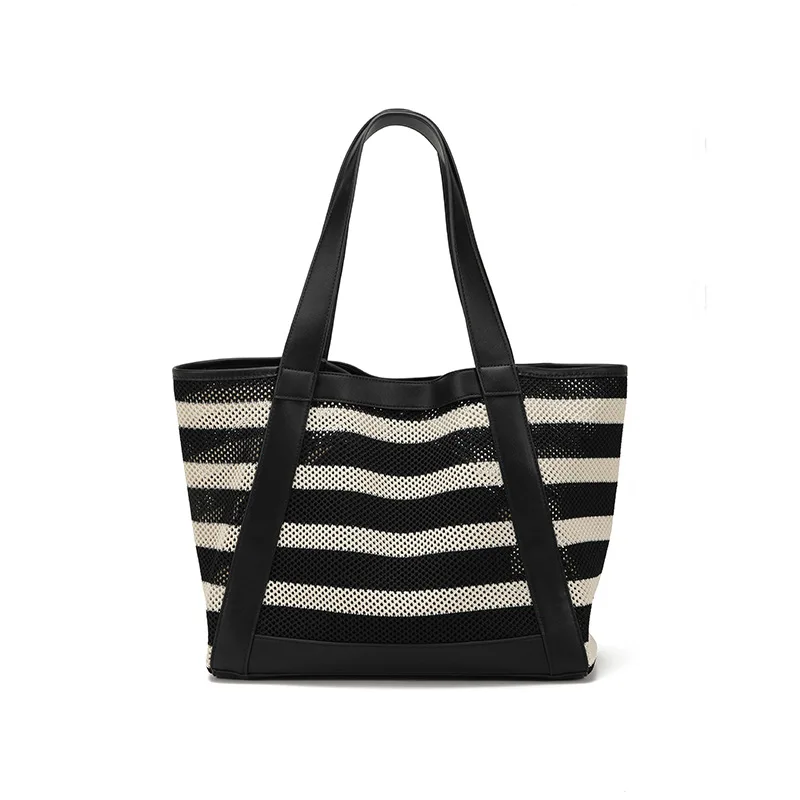 

Bags for Women Handbag Tote Bag Vacation Beach Bag Single-shoulder Bag Hollowed-out Large Capacity Stripes ショルダーウォレット