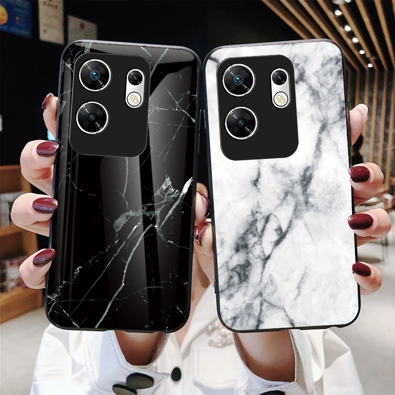 Tempered Glass Case For Infinix Zero 30 4G Marble Grain Hard Phone Back Protection Cover Bumper For Infinix Zero30 4G image 6