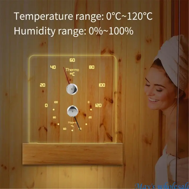 مقياس درجة الحرارة والرطوبة المثبت على الحائط مع موازين حرارة الغرفة الخفيفة والرطوبة 448A #3