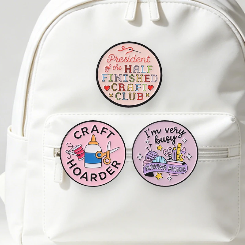 Craft Hobby Club Badges Enamel Pin Making Mag...