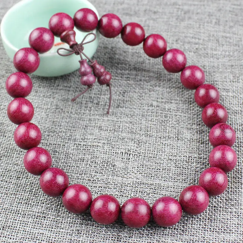 Purple Heart Rose Sandalwood Buddhist Prayer Beads Creative Handheld Pendant Ornamental Wooden Craft Gifts