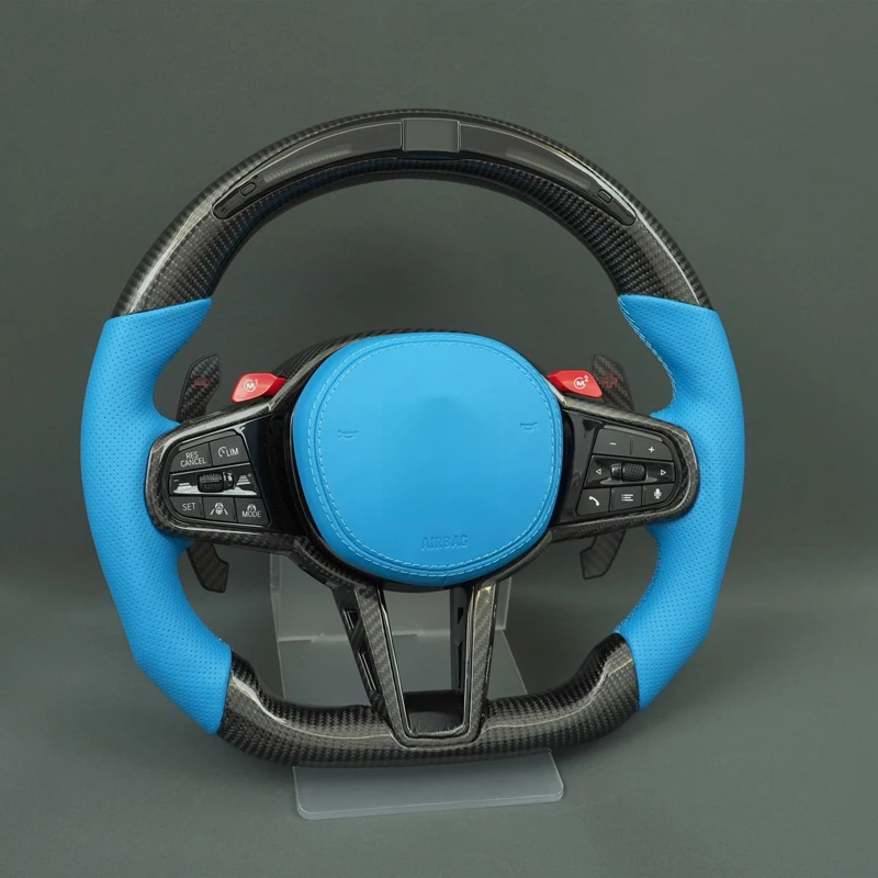 Custom Carbon Fiber Performance Racing Steering Wheel With M1 M2 Buttons Fit G20 G30 G01 G05 Interior Mod Parts
